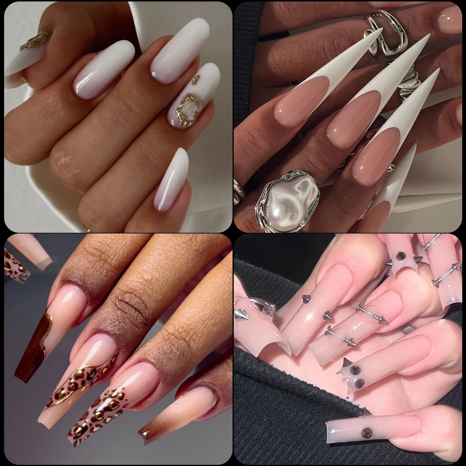 96pcs Stiletto Coffin Clear Dual Forms False Tips Quick Building Gel Mold Nail Art Tools Full Cover Nail Extension Forms Top