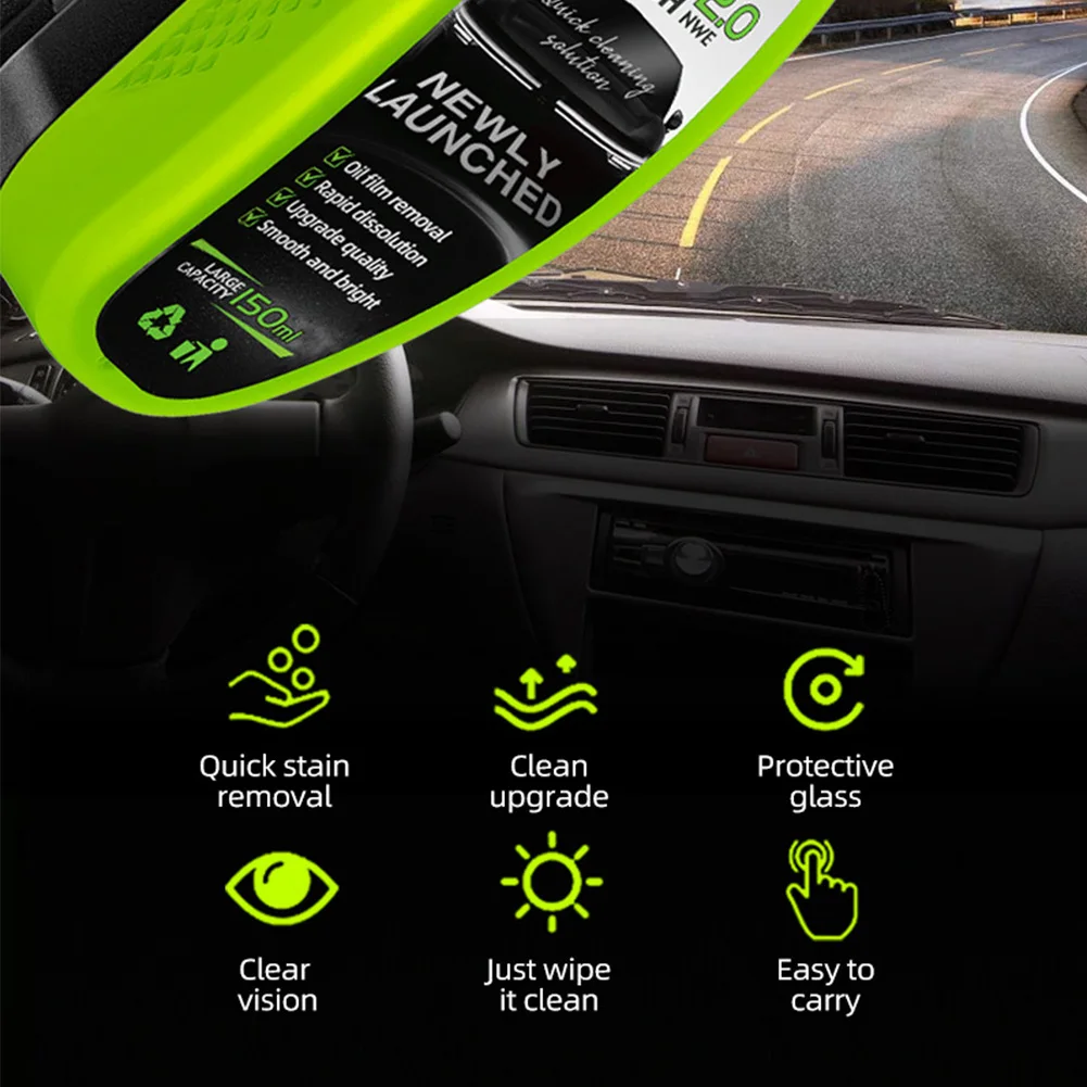 

Средство для очистки стекол Clear Vision: универсальный водоотталкивающий очиститель для автомобильных стекол, средство для удаления масляной пленки с стекол