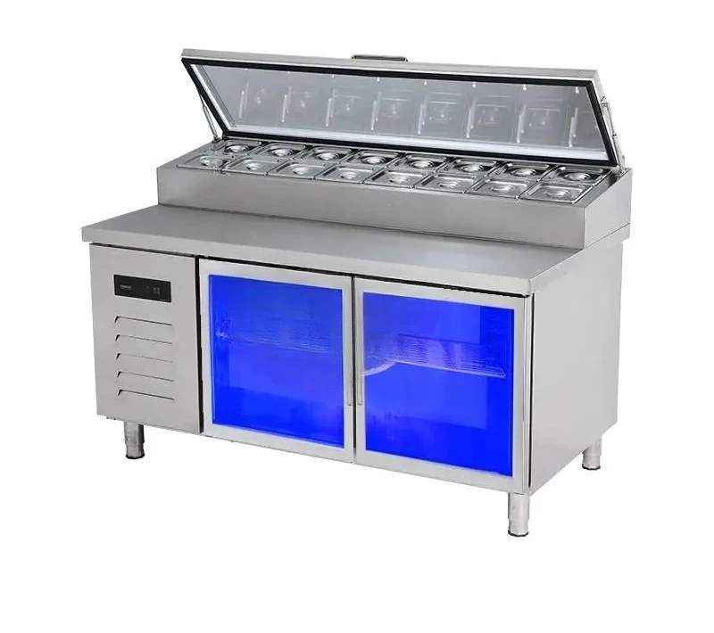 High Quality Slotted Fresh-keeping Workbench Display Fridge Salad Bar Refrigerator Undercounter Fridge