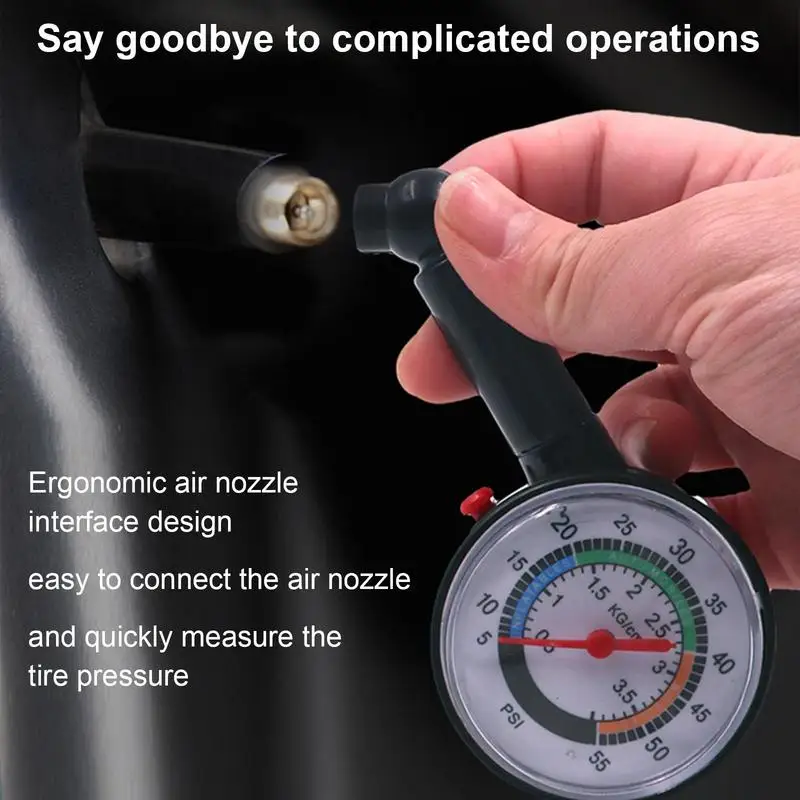 Car Tire Pressure Gauge Tyre Deflation Pointer Auto Tire Inflation Pressure Gauge Measurement High Precision Meter Detector