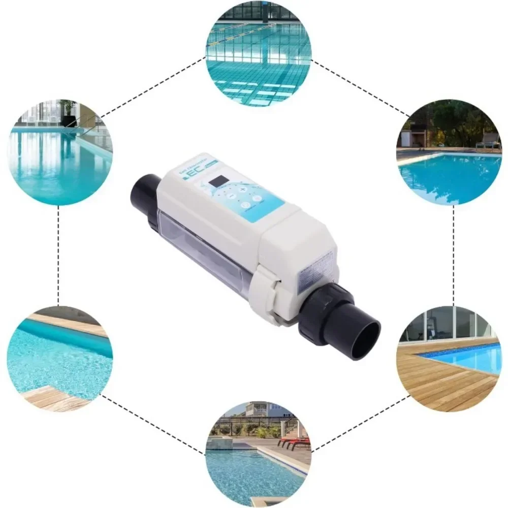 Salt Water Chlorator 8G/H Salt System Pool Salt Water Chlorinator Disinfectant T for Swimming Pool Clear Salt Water System