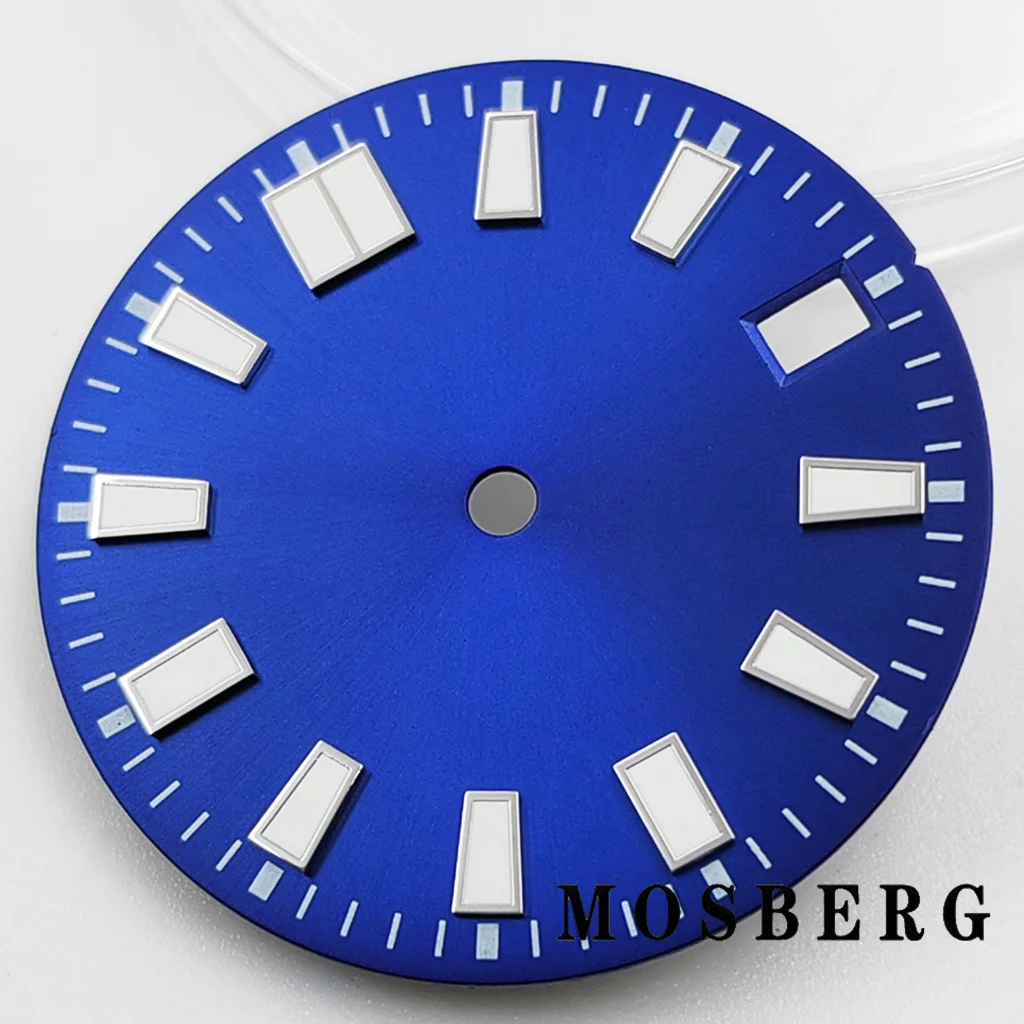 Циферблат часов NH34 28,5 мм, зеленый, светящийся, с окошком даты, подходит для NH34 NH35, 3,0 часа, 3,8 часа, 4,2, автоматический механизм