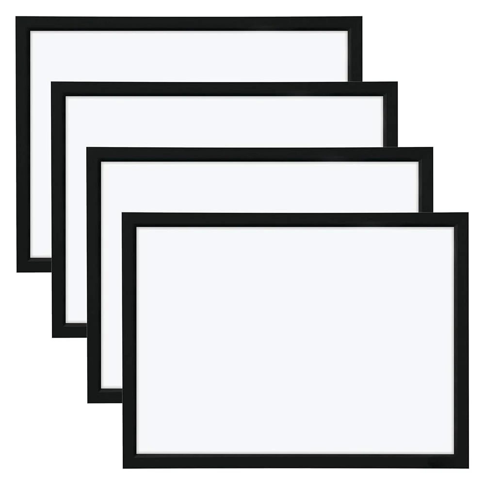 

Магнитная доска для сухого стирания, 17 x 23 дюйма, белая, с черной рамкой, в комплекте маркеры для сухого стирания и магниты, 4 штуки в упаковке