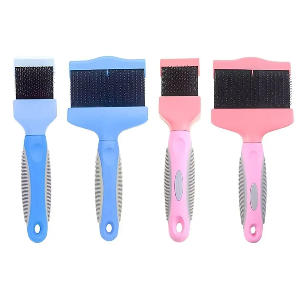 Stainless Steel Pet Hair Brush Double Sided Non-slip Grip Pet Fur Bristle Brush Pet Grooming Pet Hair Detangling Comb Dogs