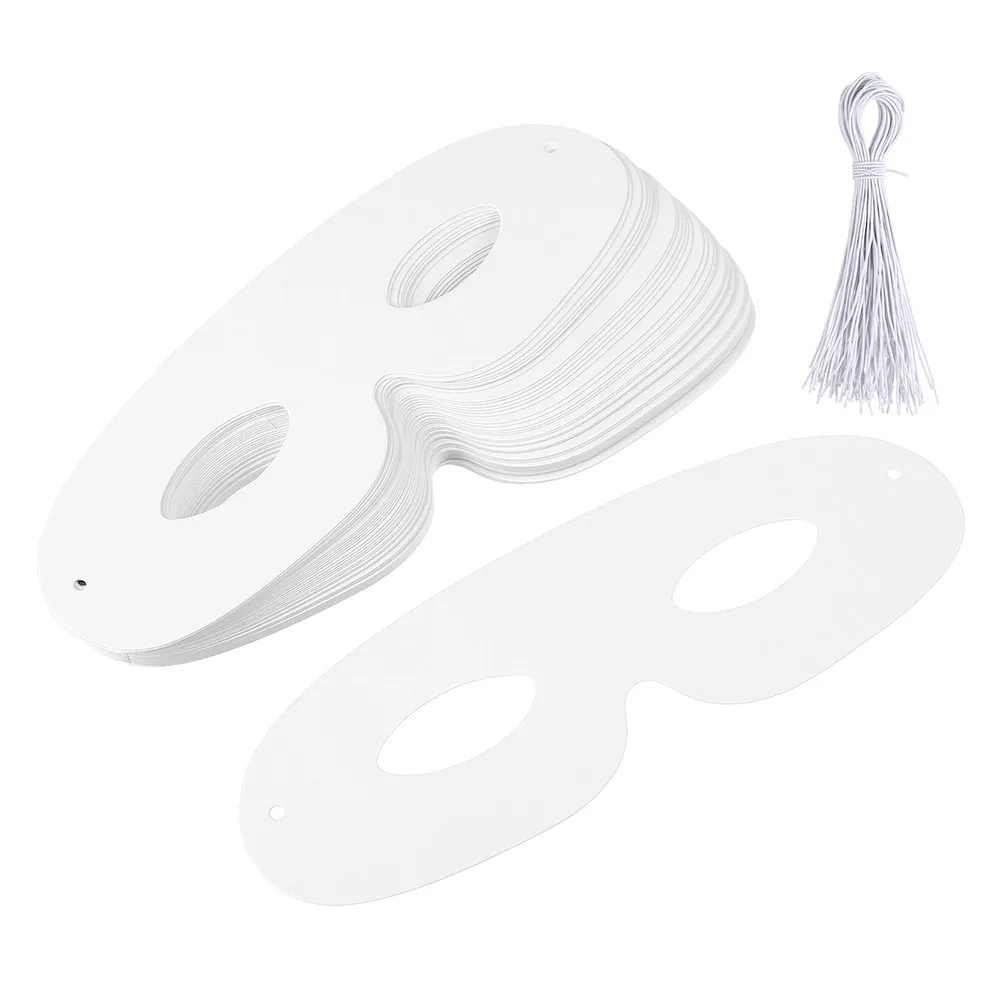 

60 наборов заготовок для масок из белой бумаги, неокрашенные, для декора маскарадных вечеринок, для ручной росписи, для изготовления масок на Хэллоуин и косплея