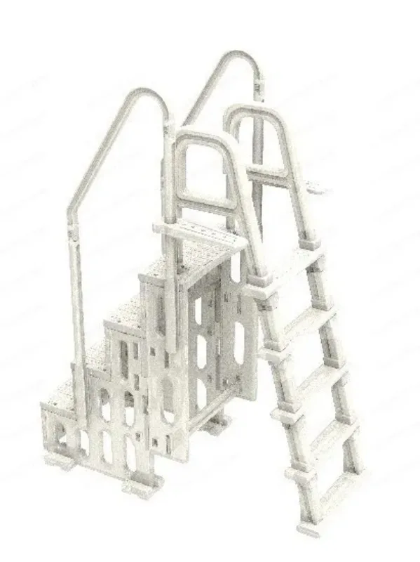 Stainless Steel Escalator, Pedals, Summer Playground Spa Slide 4-level Swimming