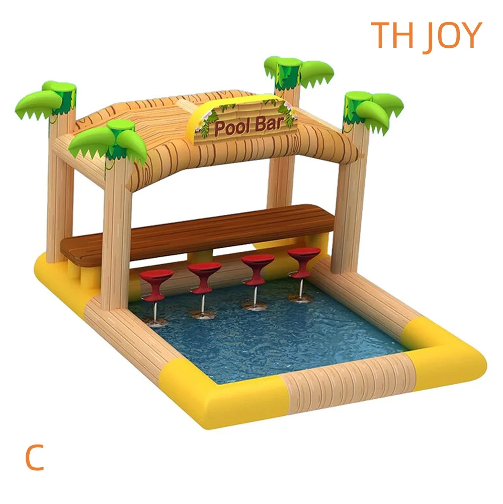 شحن جوي سريع إلى الباب، 5 × 4 م PVC حديقة حفلة حمام سباحة قابل للنفخ بار حمام سباحة عائم للبيع