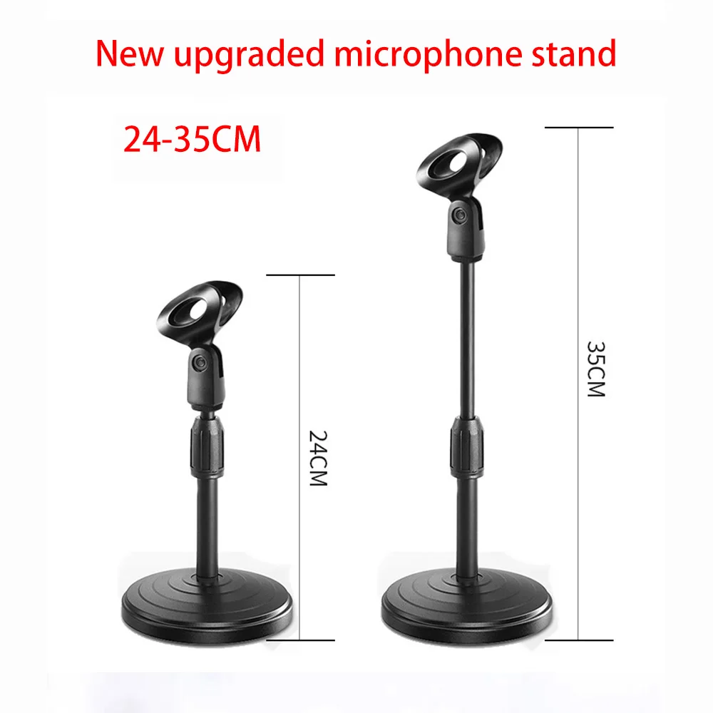 Microphone Desktop Stand with Adjustable Lifting and Weighting Disc Base, Shockproof Network Live Broadcast Microphone Stand