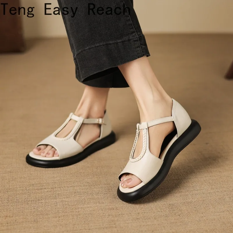 

2026 Summer New Women's Bottom Heel Open Toed Sandals Fashionable, Casual, Elegant, Comfortable for Daily Use Size 32-43