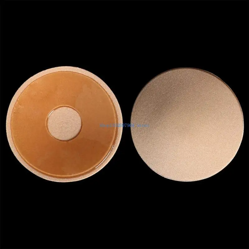 N7YF 2Pcs Strapless Silicone Non-woven Breast Nipple Cover Chest Sticker Sexy Invisible Reusable Bra Pad Push Up On Bra
