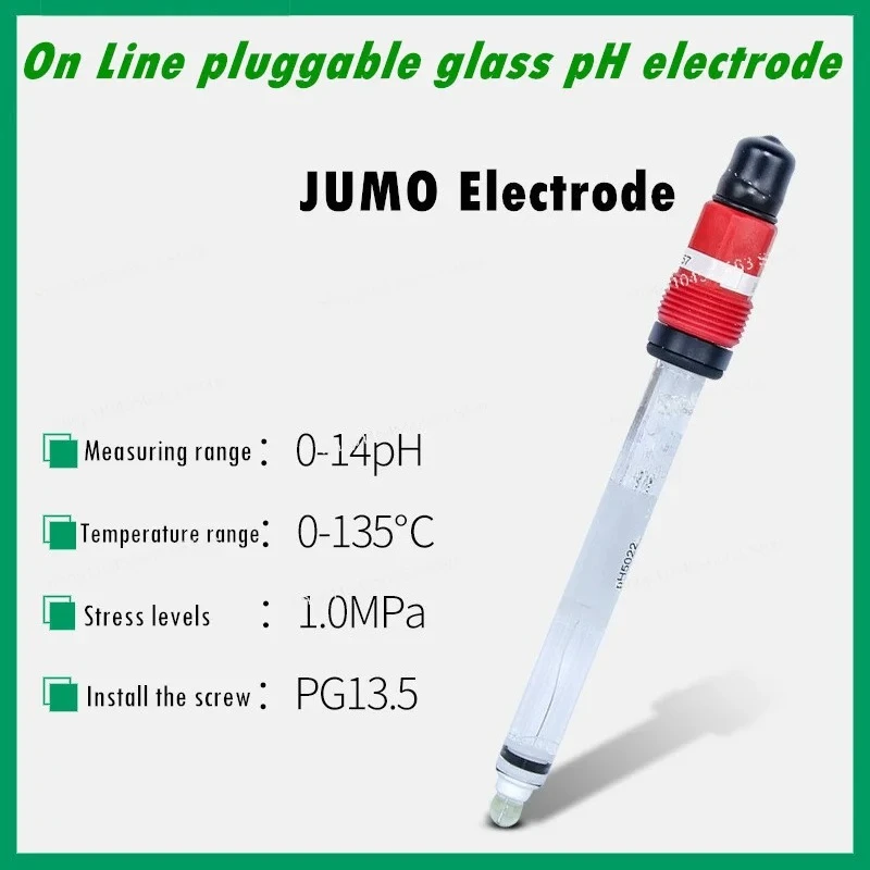 

Industrial Online PH Sensor, Pluggable Glass Electrode Probe for JUMO PH-5022 & E+H CPS11 Acidity Monitoring Systems