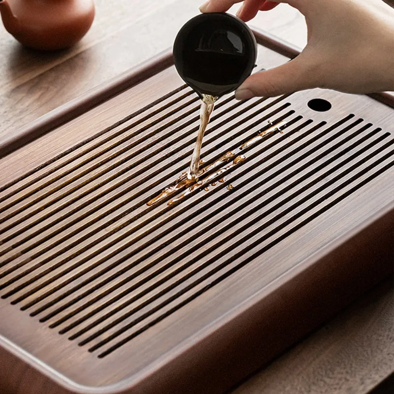 For Solid Wood Tea Tray, Small Water Storage Drainage Tea Table, Dry Brewing Serving Tray for Home Living Room Tea Set Accessory