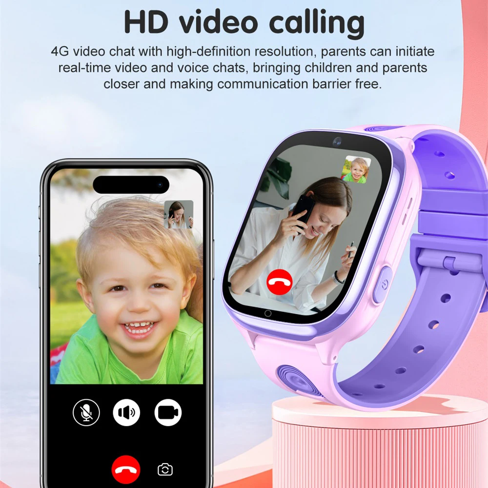 

4G HD Video Call Students Smart Watch LBS Wifi Positioning Activity Tracking Kids GPS SOS Smartwatch Alarm Clock Calculator