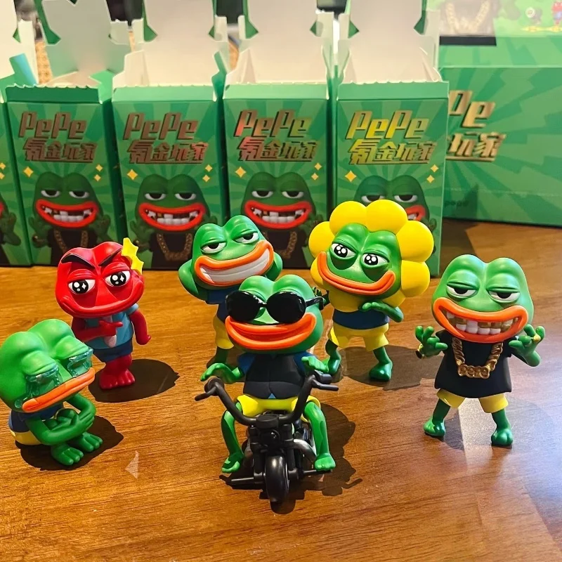 PEPE The Frog Money Player Series صندوق أعمى ألعاب شخصيات مؤكدة لعب الضفادع الغنية مصمم نموذج تزيين تمثال عصري