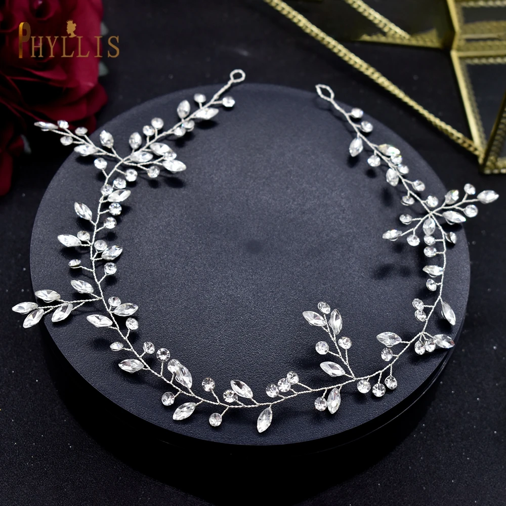 A414 Crystal Bridal Tiaras Hairbands Bridesmaid  Hair Vine Accessories Wedding Jewelry Headwear for Girls Bride Headdress