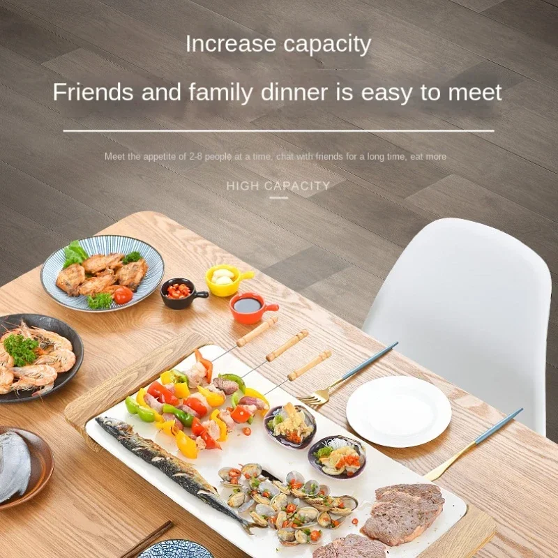 Korean electric grill home electric baking pan Teppanyaki non-stick grill smokeless barbecue machine indoor barbecue skewer