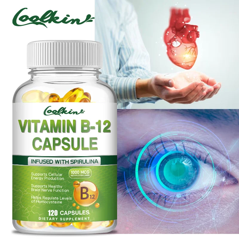 

Vitamin B12 Capsules - Supports Energy Metabolism, Mood, Heart, Nervous System Support