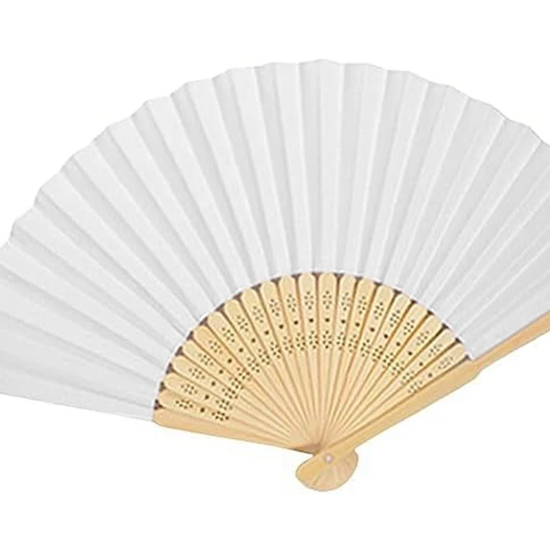 DIY Paper Folding Fan Bamboo Hand Held Fan Handheld Folded Fan For Kids Drawing Handheld Paper Fan