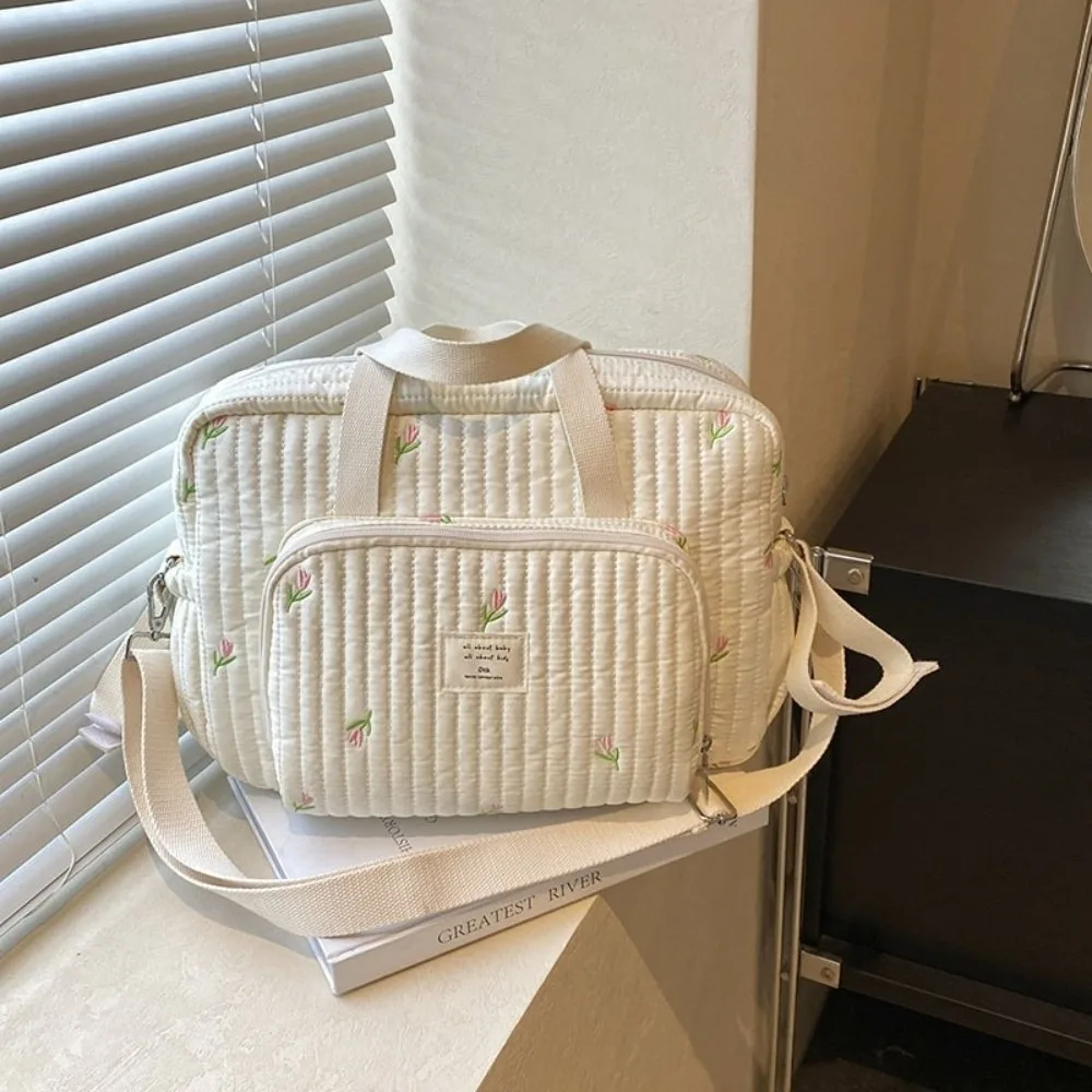 

New Cute Bear Baby Organizer Bag Embroidery Large Capacity Handbag Mommy Bag Hospital Travel