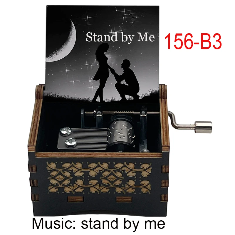 Music Box Stand By Me Singer Ben Musical Theme Famous Song Special Wooden Gift for Family Friends Birthday Festival