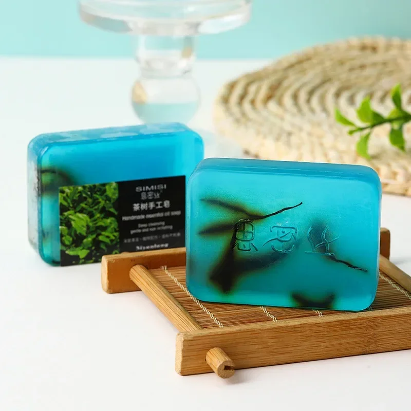 Natural Best Wash Oil Control Acne Cleansing Face Wash Tea Tree Soap Remove Mites Blackheads Pimple Handmade Essential Oil Soap