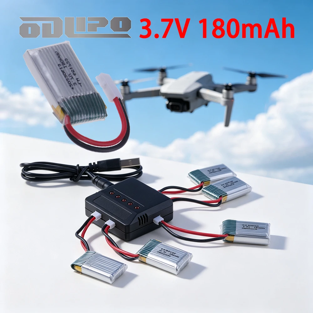 Upgrade 180mAh 3.7V Battery Charger Sets for H8mini JJRC H2 H8 H48 H8Mini RC Quadcopter Drone Parts 1/2/3/4/5Pcs