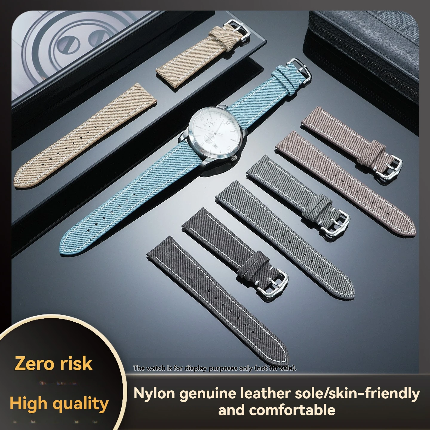 Suitable for Patek Philippe watch strap men's quick release nylon complication timepiece 5330G-001 denim classical watchband