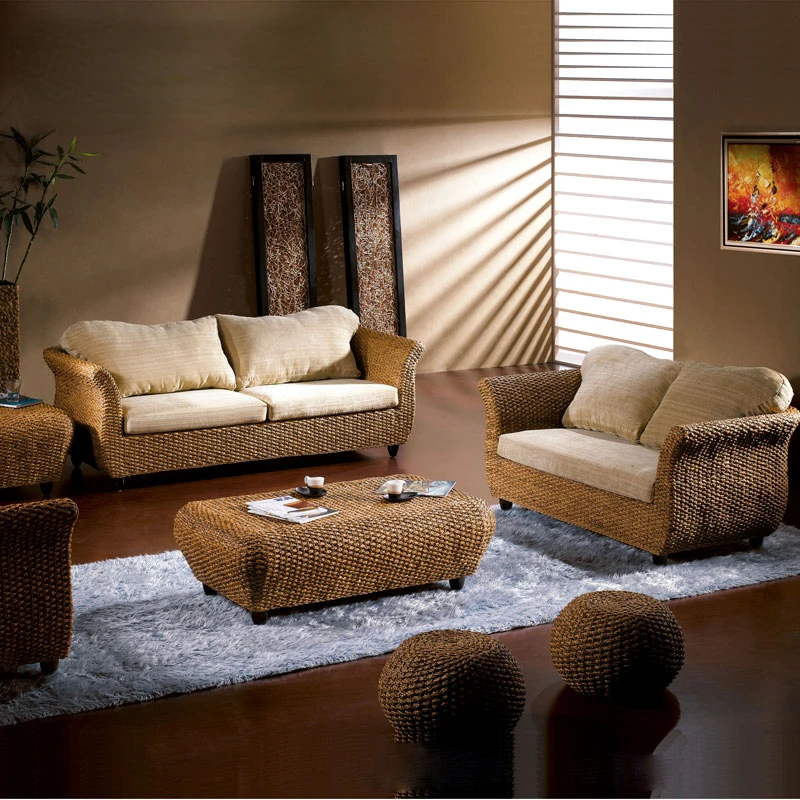 Two person rattan sofa combination rattan woven sofa five piece set