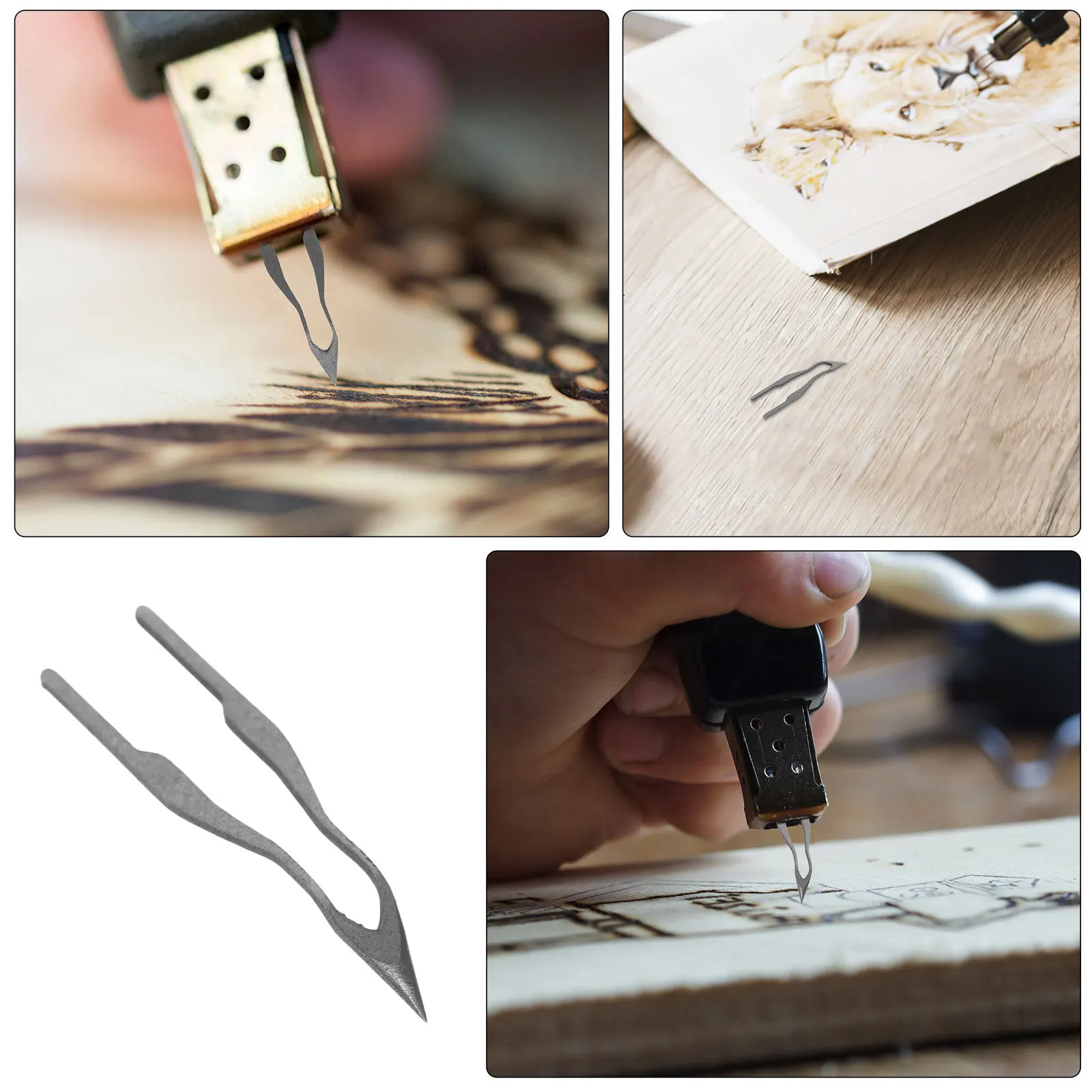 2Pcs Wood Burning Tips High Impedance Nickel Chromium Pen Nibs Precise Writing Instruments DIY Engraving Projects Woodburning