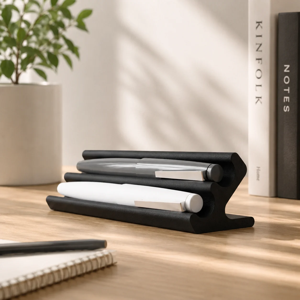 Portaplumas de Doble Capa de Estilo Minimalista Moderno, Impresión 3D, Soporte Creativo para Bolígrafos de Oficina, Adorno de Escritorio, Regalo