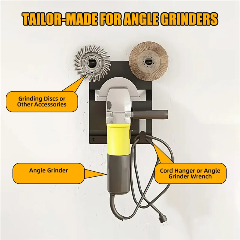 

Stable Wall-Mounted Angle Grinder Storage Mount Metal Fixed Polishers Holder Hanging Shelf