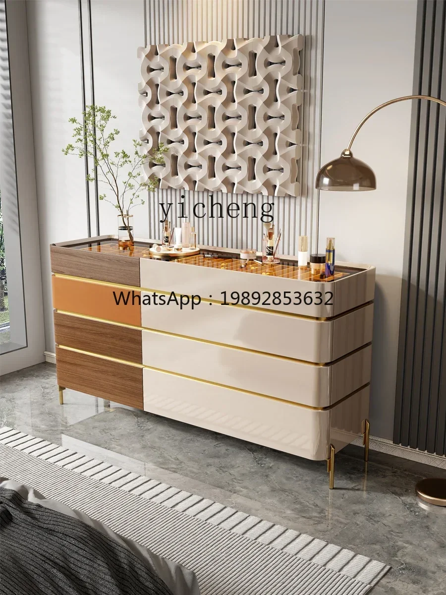 U8 light luxury bucket cabinet modern simple solid wood bedside cabinet living room eight bucket cabinet jewelry storage