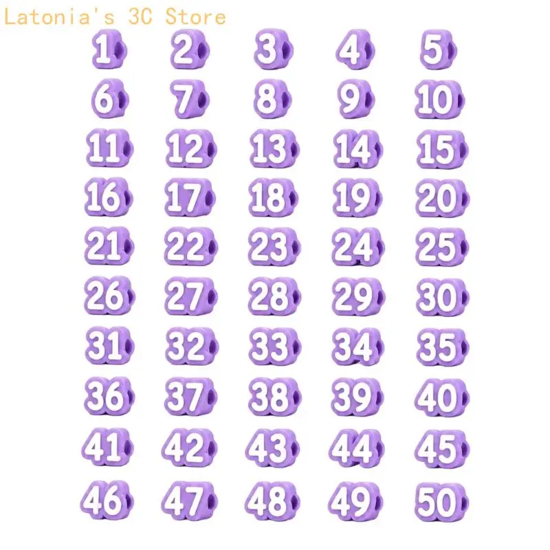 1-50 nummeriertes Gummi-Bleistiftmarker-Set für gemeinsame Vorräte und Schreibtischsortierung X3UB – Detail 3