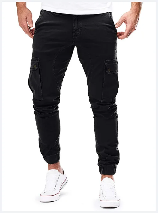 Men's Pants Multi-Pockets Joggers Men Sweatpants 2026 New Casual Solid Cargo Pants Men Oversize Streetwear Pants Men Trousers