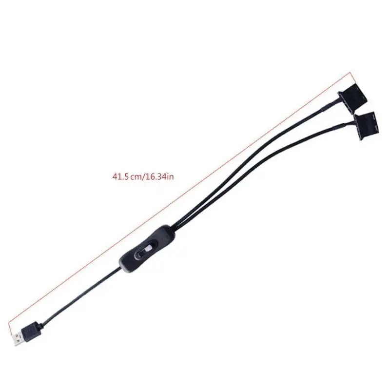 652F USB 1 a 2 divisores 4pin Splitters USB Cable alimentación Extensión extensión Cable con interruptores del Cable