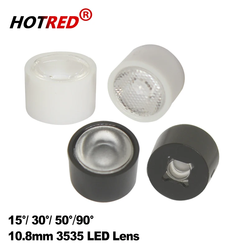 Lenses For Led 1W 3W 5W Reflector XPE 3535 3030 Optical 10.8mm PMMA 15 30 50 90 Degree Mini Lens Laser DIY Flashlight Collimator