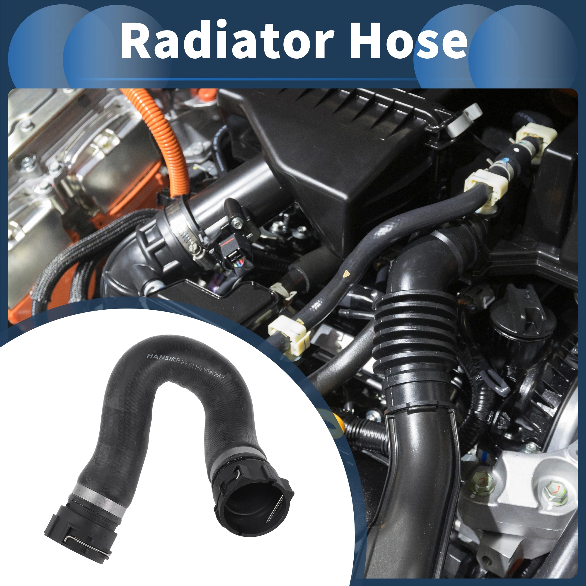 

UXCELL Шланг радиатора, шланг обогревателя No 8K0121101J для Audi A4 Quattro Base Sedan, 4-дверная черная резиновая водопроводная труба