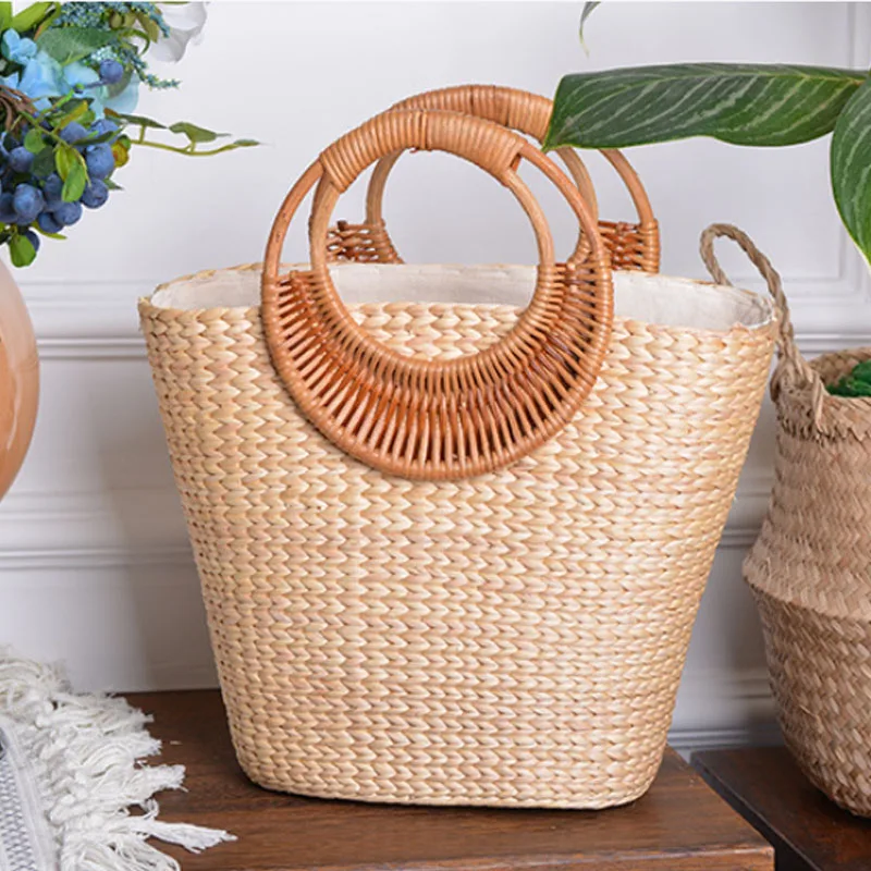 

Design Handwoven Women Bag 2023 New Fashion Women Bag Large Capacity Casual Tote Handbag Summer Beach Bag