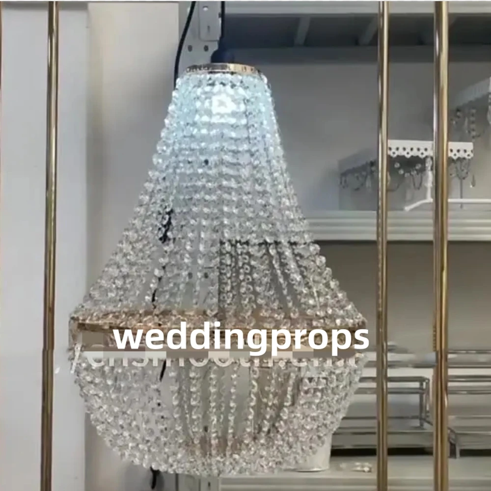 10pcsWedding Props not Crystal acrylic Chandelier Luxury Party Events Stage Decor Light weight  Wedding Arch Wedding Centerpiece