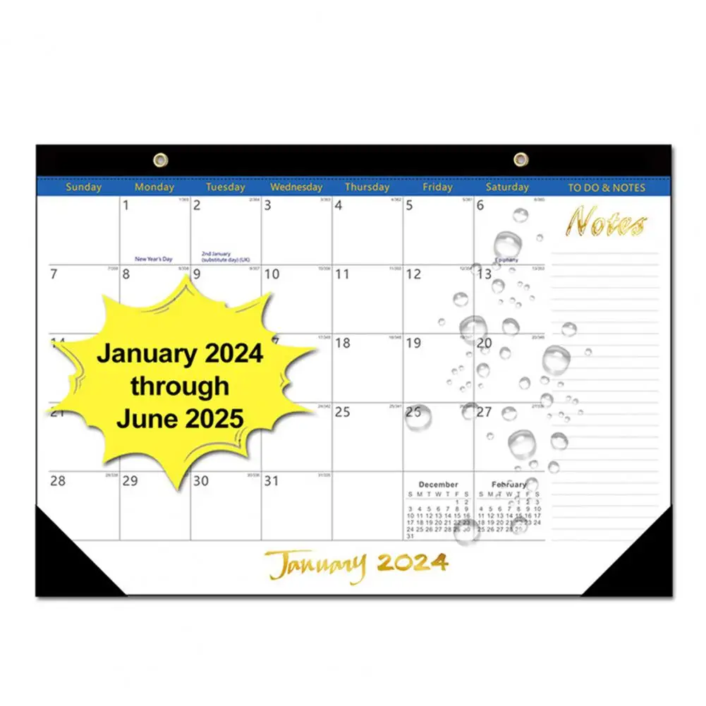 Wall Calendar 2024 2025 Multifunctional English Calendar Printing 365 Day Countdown Desktop Calendar