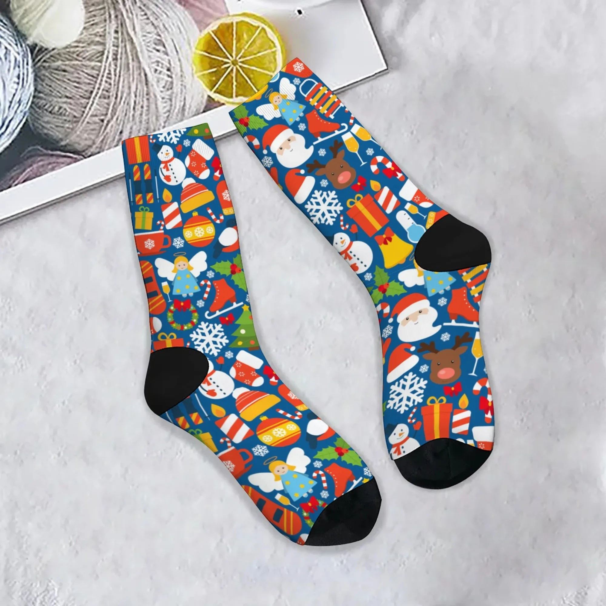 Christmas cartoon socks Harajuku style casual fashion men's socks novelty funny happy socks comfortable warm cute women's socks