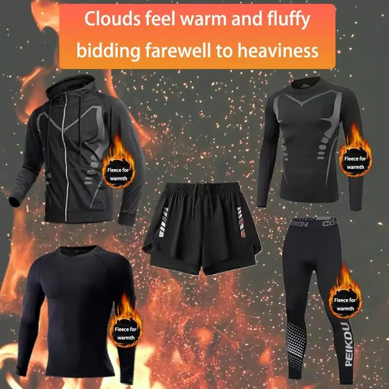 مجموعة الجري الدافئ الأكثر مبيعًا مكونة من 5 قطع دافئة ومريحة، مع نسيج ناعم، تمنح إلى الحركة دون جهد #4