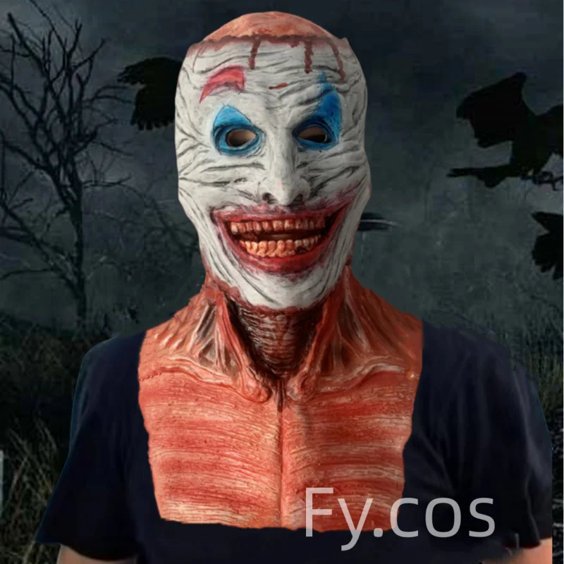 Halloween Double Tear Horror Mask Party Cosplay Bloody Skull Ghouls Spooky Two Layer Grimace Prop Adult Full Face Latex Headgear
