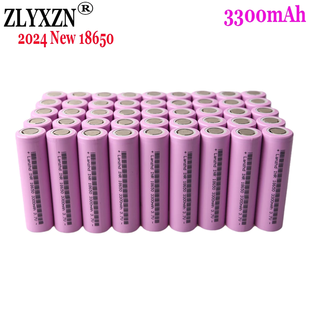 28PCS 2024 NEW 18650 DIY Battery Li ion 3.7V batteries 18650 3300mAh 17A For Bicycle Flashlight Mobile computer battery Pack