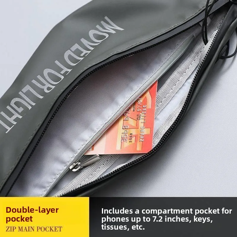 Men's Fanny Pack High End Sports Trendy Running Cycling Mobile Phone Invisible Waterproof Crossbody Bag Moon Shape Soft Quality