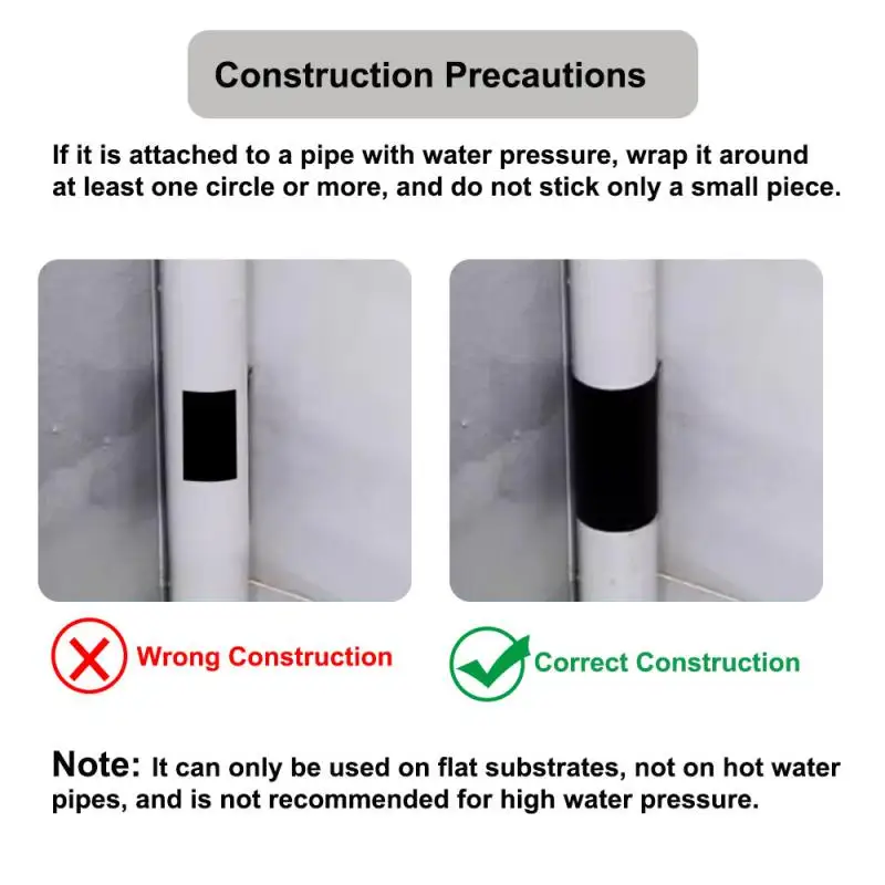 150 cm PVC-Leckreparaturband, stark klebendes Rohrpflaster für Löcher und Risse, wasserdichter Butyl-Aufkleber, sofortige Leckbefestigung, langlebiges Dichtmittel – Detail 5