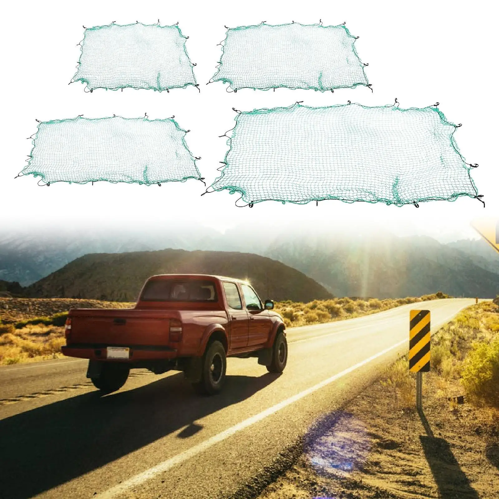 Cargo Net for Pickup Truck Bed Portable Roof Rack Net Netting for Trips Traveling Long Roads Essentials SUV Automotive