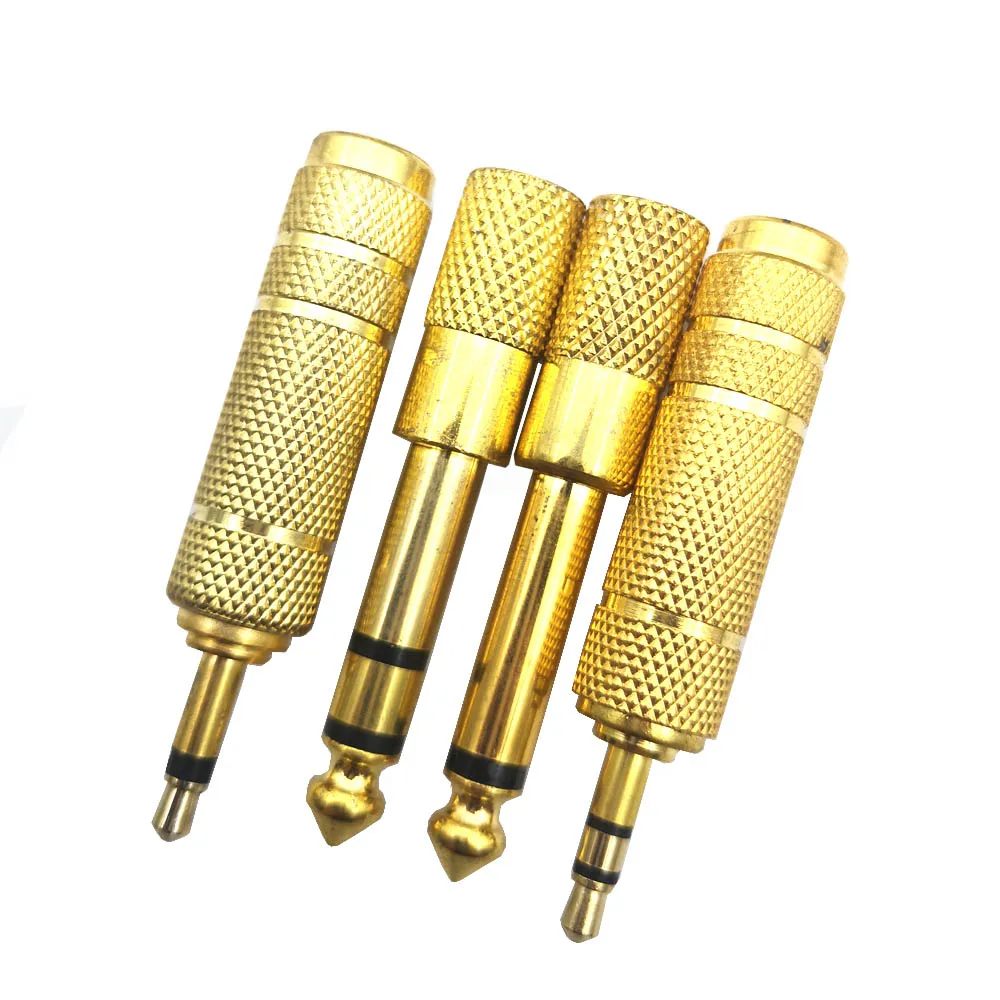 1-3pcs Gold-plating 3.5/6.5MM 6.5 To 3.5 Male Plug Female Connector Headphone Audio Adapter Microphone Audio Frequency Converter