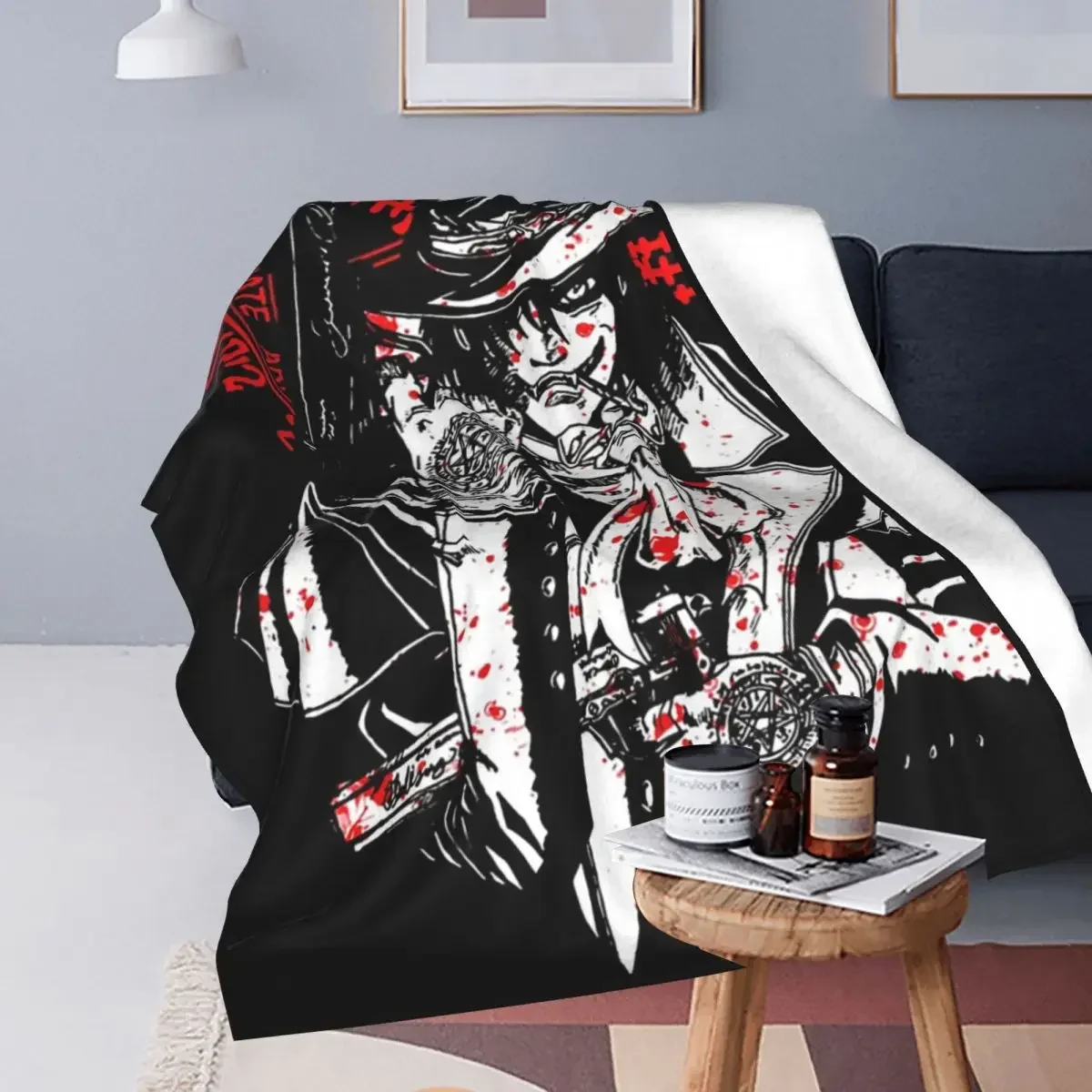 Alucard Hellsing Manga Blankets Flannel Lightweight Throw Blanket Sofa Throw Blanket For Couch Bedding Office Throws Bedspread