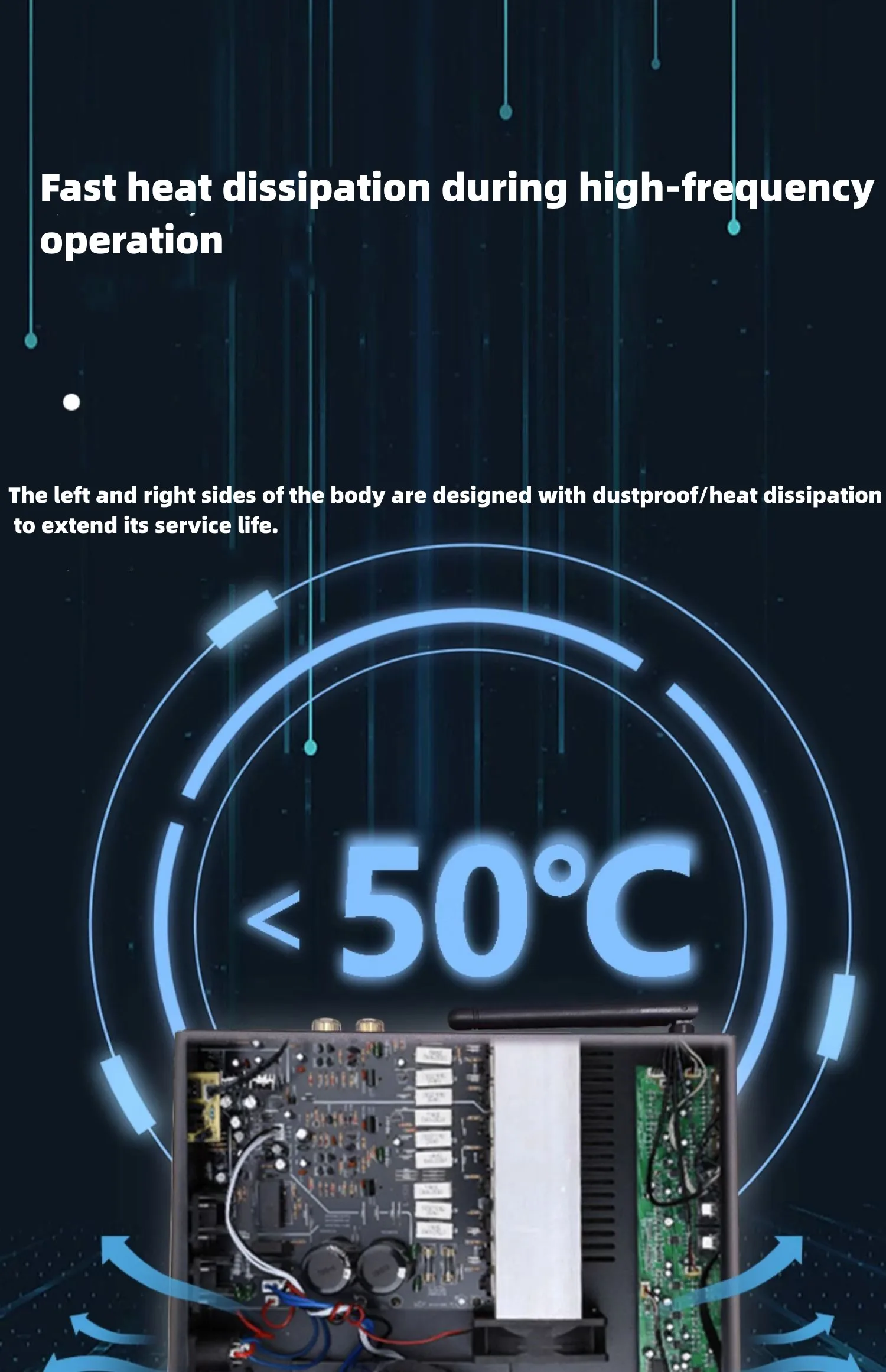 Amplificador de alta potencia Hifi BTA-100, Altavoz Bluetooth de fibra óptica para el hogar, decodificación de audio digital, potencia pura, nivel de fiebre